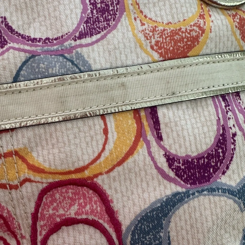 Coach Multicolor Logo Satchel Poppy Shoulder Bag with Gold Accents 19023 - Picture 7 of 10